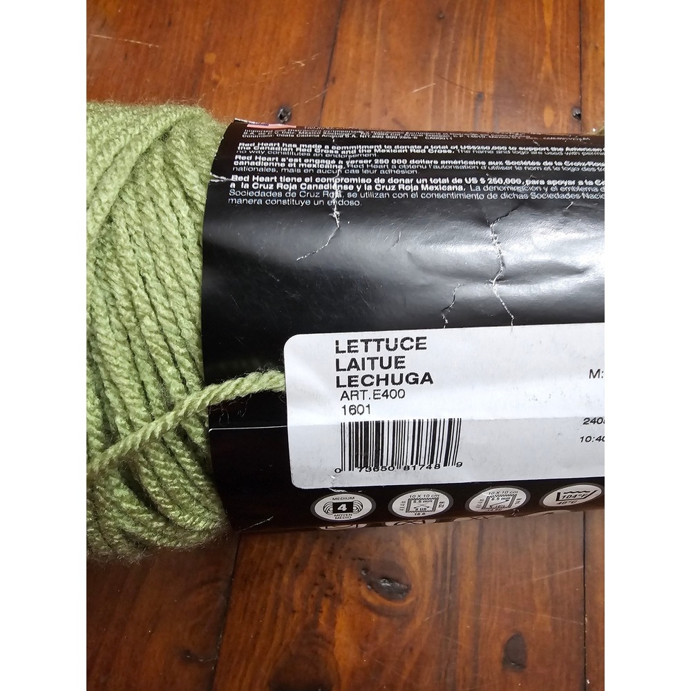 Red Heart With Love Acrylic Yarn Lettuce Green 1601 Medium 4 7oz 370yds E400 - Picture 3 of 4